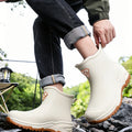 Wear resistant thick soled water boots, military green river tracing men's short boots, rain boots, waterproof men's water shoes