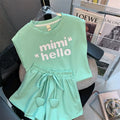 New 4 - 14 Years Summer Girls Clothing Set Letter Print - View 6 | SAMAG