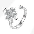 VENTFILLE 925 Sterling Silver Sunflower Diamond Zircon Rotatable Ring For Women Gift Relieve Stress Ring Jewelry Wholesale