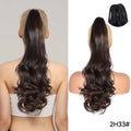 Synthetic Claw Clip On Ponytail Extension 22Inch Long Straight Wavy Ponytail Hair Ponytail With Claw Clip On Ponytail For Women