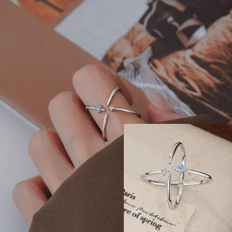 925 Sterling Silve Love Heart Hollowed Out Ring For Women Girl Extremely Fine Korea Ins Jewelry Gift Dropshipping