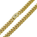 6 - 14mm Bling Gold Color Stainless Steel Cuban Miami Chains Necklaces CZ Zircon Box Lock Link for Men Hip - Visuel 5 | SAMAG