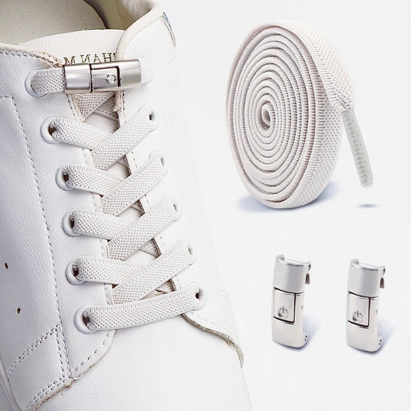 No Tie Shoe Laces Elastic Laces Sneakers Tennis Lock Shoelaces Without Ties Unisex Kids Adult Flat Shoelace Shoe Accessories