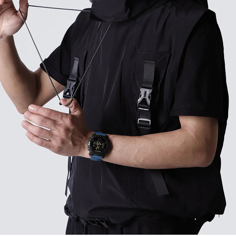 Naviforce 7104 Luxury Men Fashion Watch Water Resistant Wristwatches Silicone Strap LCD Electronic Clock Relogio Masculino