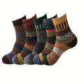 5pairs Unisex Ethnic Style Vintage Thick Wool Warm Crew | SAMAG