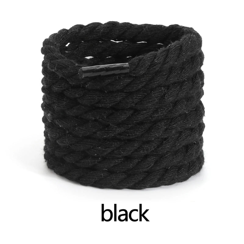 0.7mm Round Thick Hemp Style Shoelaces Solid Color for Men Women Hiking Sports Running