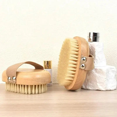 SPA Wooden Body Brush Natural Boar Bristle Organic Dry | SAMAG