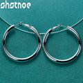 SHSTONE 18K Gold 50mm Big Round Earrings For Women Party Wedding Banquet Fashion Jewelry 925 Sterling Silver Hoop Earring Gifts