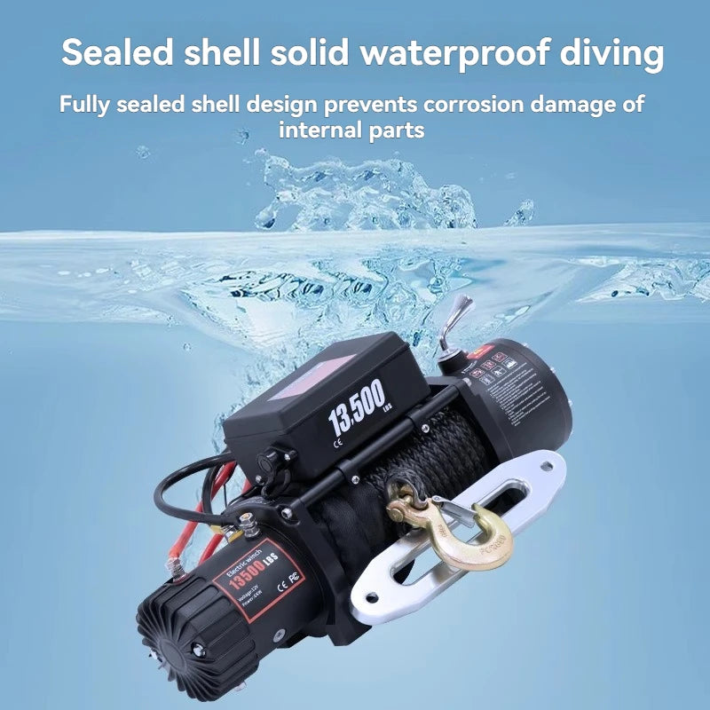 Electric Winch 12V Off-Road Vehicle Self Rescue Car Traction 220V Electric Hoist Onboard Crane Car Electric Winch Small Crane
