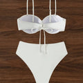 Sexy White Push Up Bikinis Sets Two Pieces Plain | SAMAG
