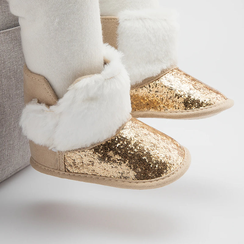 Sequin Newborn Baby Boys Girls Boots Warm Fluffy Soft - View 5 | SAMAG