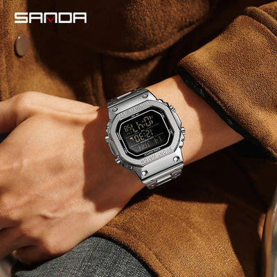 SANDA New 2172 2173 Fashion Men's Electronic Watch Multi Functional Waterproof LED Single Display | SAMAG