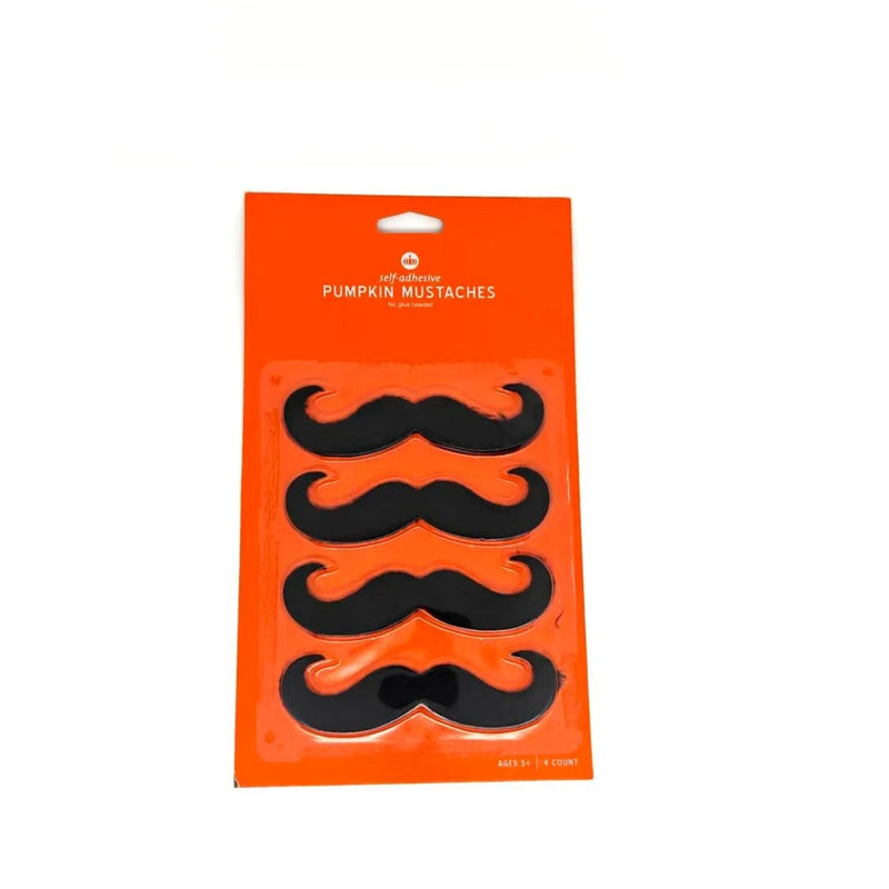 4Pcs Self-Adhesive Fake Mustache Set, Novelty False Handlebar Moustache for Halloween Cosplay, Costume Party, Masquerade, Prank