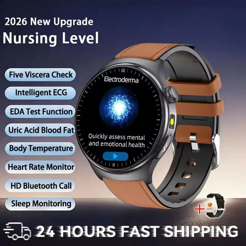 2026 New Health Sport ECG AI Diagnosis Smart Watches Men Heart Rate Blood Pressure IP68 Waterproof Smartwatches For Men Women