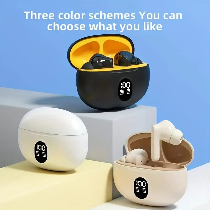 Wireless Headphones Bluetooth Earpods Sports Stereo Noise Canceling Headphone Microphone Speaker with LED light headphones