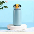DIY 460ml Portable Kids Thermos Mug With Straw Stainless Steels Cartoon Vacuum Flasks Cute Thermal Water Bottle Customize logo