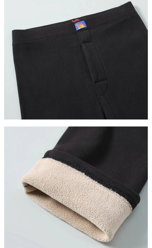 2026 Winter Men's Blue Thermal Long Underwear Pants Polyester and Spandex Blend Fabric for Warmth Asian Sizes XL-6XL