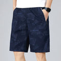 Men's Camo Shorts Elastic Waistband Casual Cargo Hiking | SAMAG