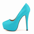 Women Sexy Pumps Stilettos 14cm Super High Heels Round Toes Platform Thin Heel NightClub Party Dress Red Wedding Shoes Big Size