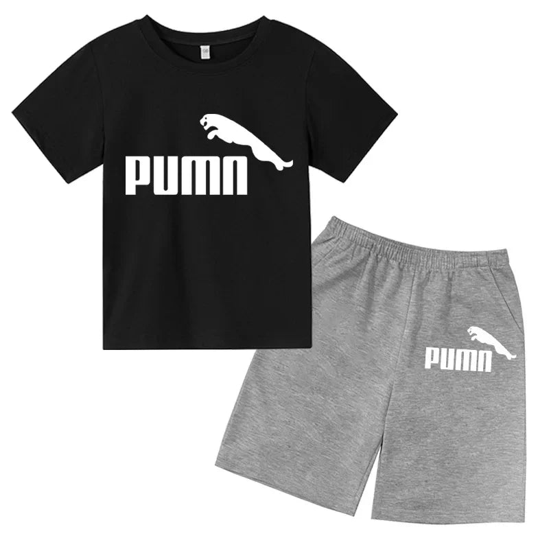 3-12Y Kids Summer Casual Letter Print 2-Piece Set Soft | SAMAG