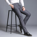 2026 Men's Blue Vertical Striped Suit Pants, Black Business Casual Trousers, Asian Sizes 28-40, Burgundy and Gray Plaid Pant.