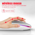 HOMEFISH PHONEPACE Dual Mode Wireless Mouse 2.4G Bluetooth Rechargeable Silent LED Backlit Optical Mice for PC Laptop
