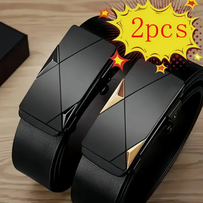2pcs/3pcs fashionable men's belt, daily casual business jeans synthetic leather high - end suit matching i | SAMAG