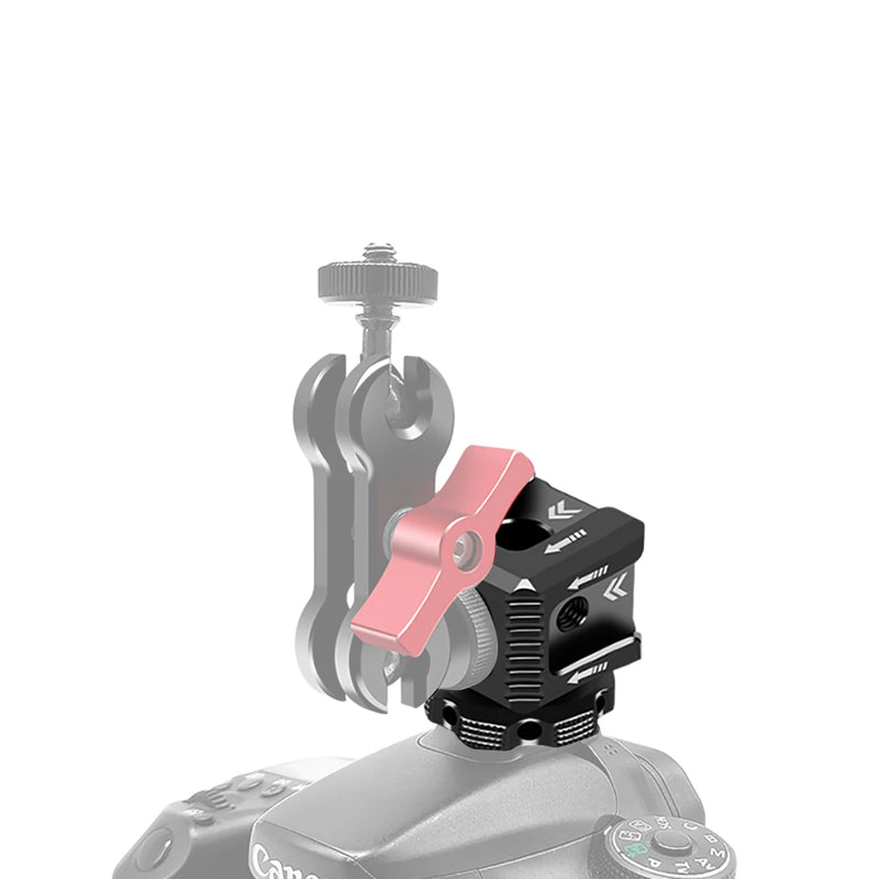 FEICHAO Triple Cold Shoe Mount Adapter Monitor Hot Shoe Extension Seat Mic Fill Light Bracket Holder for DSLR Camera Cage Rig