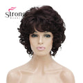 StrongBeauty Short Wig Soft Tousled Curls Blonde Highlights Full Synthetic Wigs COLOUR CHOICES
