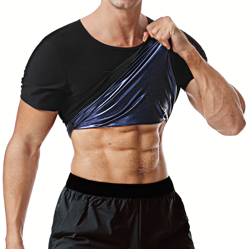 Men's Sauna Suit Shirt - Heat Trapping Sweat Compression Vest, Shapewear Top, Gym Exercise Versatile Shaper Waist Trainer