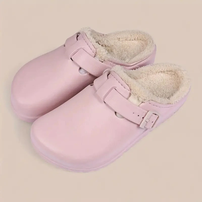 Women's EVA Plush House Slippers Adjustable Straps, Round Toe, Anti-Slip Women's Winter Shoes Suitable for Indoor Outdoor Wear