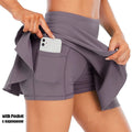 Cloud Hide Pocket Tennis Skirts Women Sports Golf Pleated Skirt Candy Color Fitness Shorts High Waist Quick Dry Running Skort