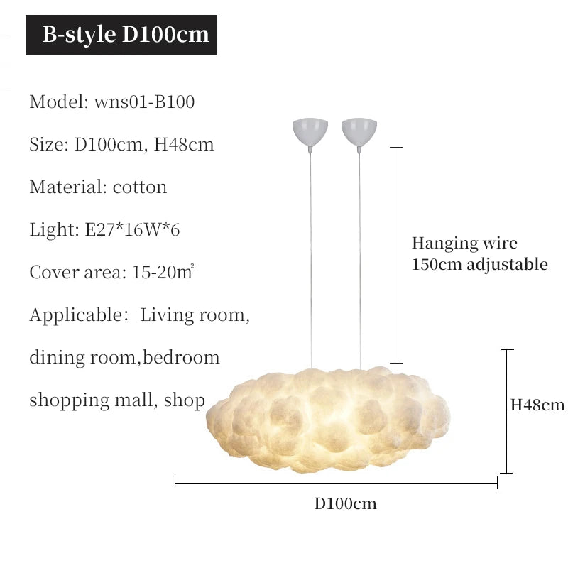 Modern Floating Cloud Led Pendant Light Living Dining Room Chandelier Lighting Bedroom Lampara Restaurant Hanging Lamp Luminaire