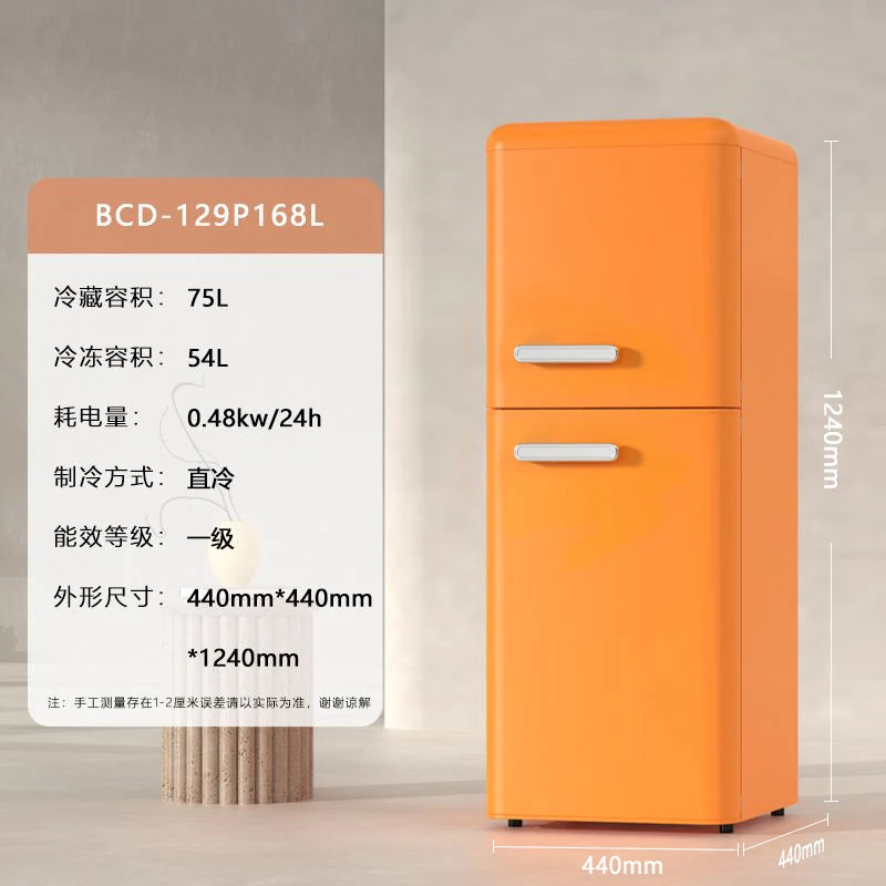 refrigerator retro single door double door small household kitchen refrigerated and frozen mini