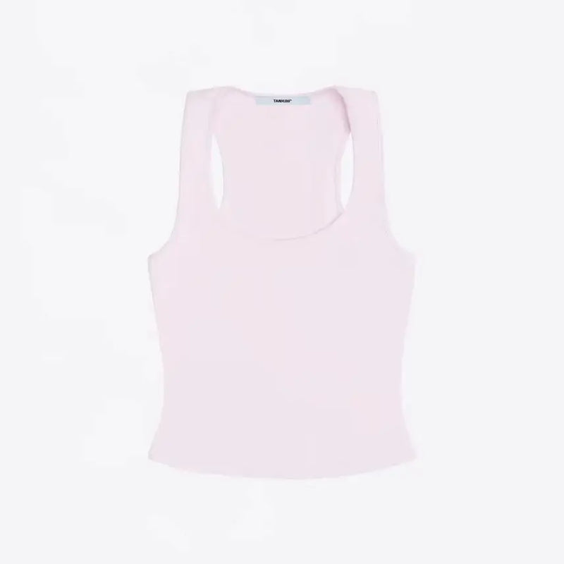 ANK Air Summer Top with Solid Color, Black and White Powder, Wide Shoulder Strap, I-Shaped Tank Top, Women's Sports, Daily Wear