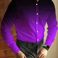 Men's Gradient Shirt, Bohemian Style Button up Turndown | SAMAG