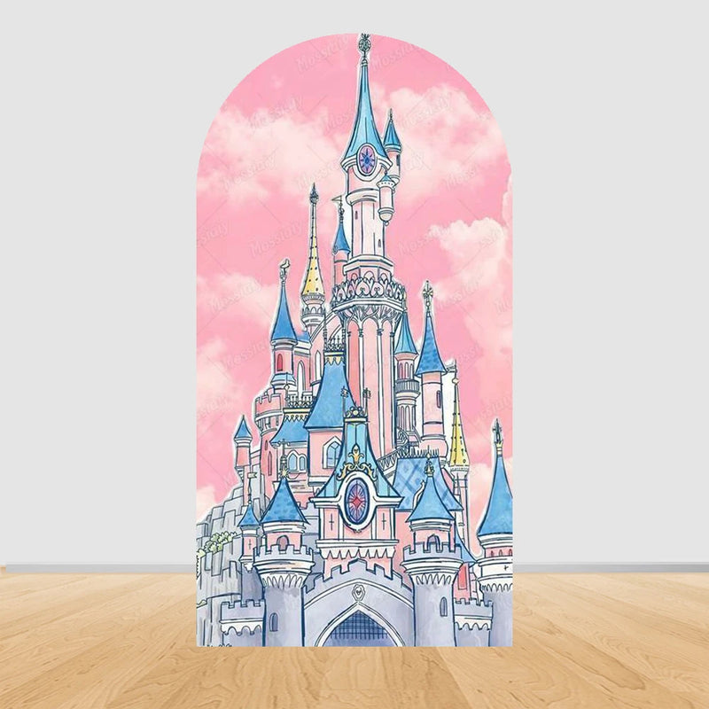 Fairy Tale Castle Butterfly Floral Arch Backdrop Cover Princess Girl Birthday Baby Shower Party Decor Photography Backgrounds