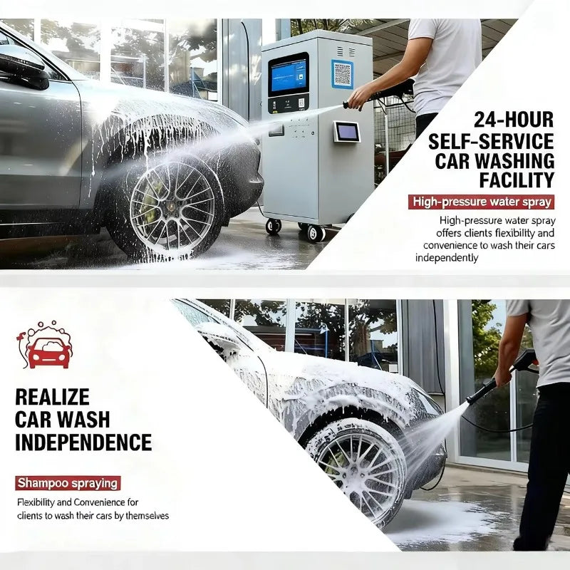 Custom 24-Hour Self-service Electric Car Washing Station with Coin 3000 Watt Steel Structure 5MPa Pressure Car Washing Machine