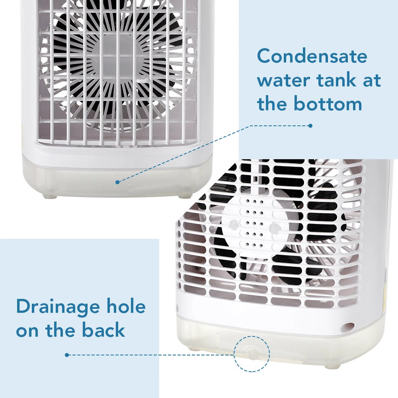 Portable Cold Air Conditioner Evaporative Air Cooler Mini Usb Table Fan Desktop Air Conditioning Fan Humidifier for Home Room