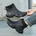 Winter Warm Men's Waterproof Shoes, Women's Short Rain Boots, Fleece-Lined Couple's Rain Boots