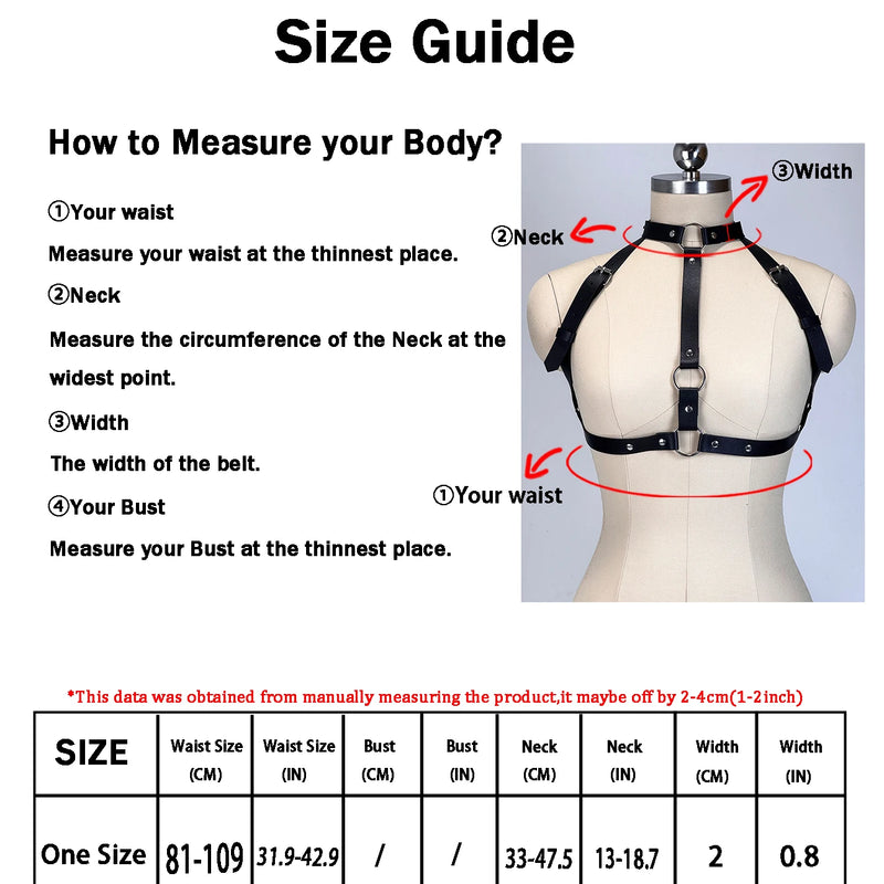 Fashion PU Leather Belt Street Style Chest Harness Belt Suspenders for Women Decor Punk Rock Belt Gothic Clothing Accessories