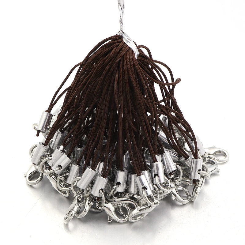 20/100PCS Strap Charm Cord Lanyard Lariat Strap Cords Lobster Clasp Rope Keychains Hooks Mobile Set Charms Jewelry Accessories