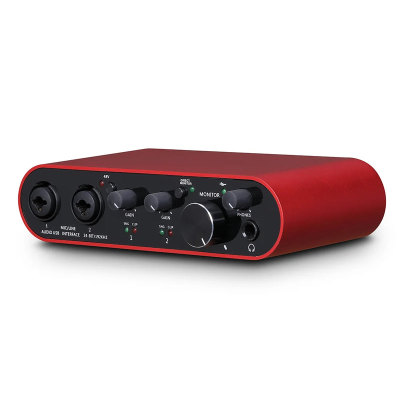 Audio Interface BOMGE BMG-22S  32-bit/192kHz Professional Sound Card And dual channel Amplifier Are Used For Live Recording