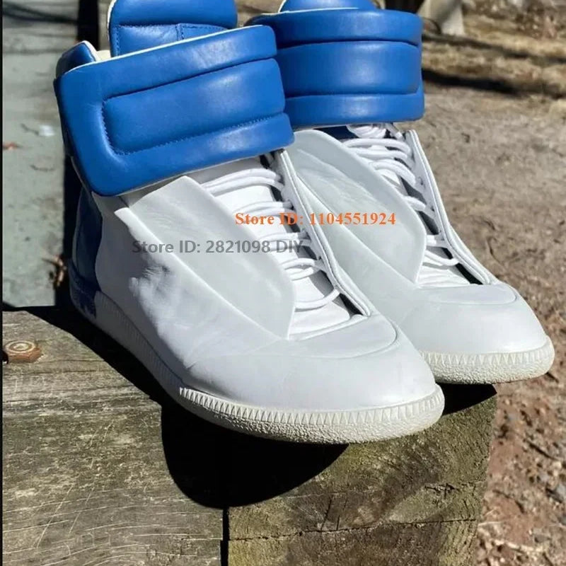 Real Picture Leather Street Style Men's Casual Shoes High Top Sneakers Man Boots Outdoor Activity Zapatillas Hombre Chaussure