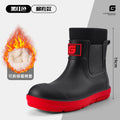 Men's Short-Tube Non-Slip Rain Boots Fashionable Low-Top Water Shoes Pvc One-Piece Molded Rain Boots, Waterproof Shoes Farm Work