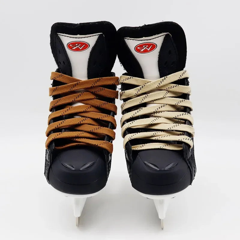 1cm Waxed Ice Hockey Shoelaces Dual Layer Braid 23-70 Inch Halloween Christmas Fall Winter for Roller Derby & Ice Hockey Skates