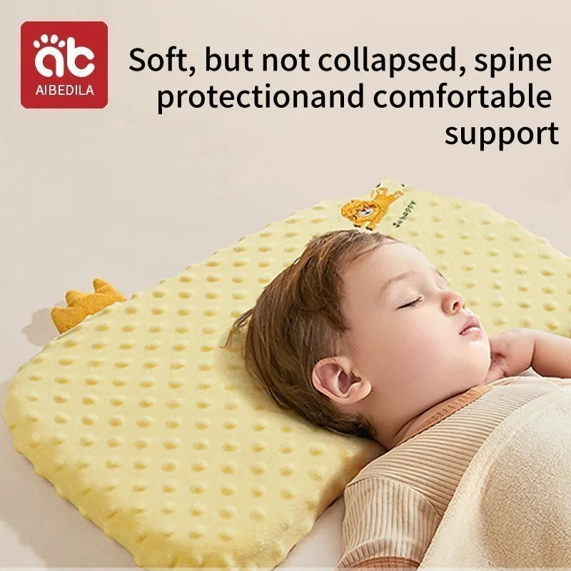 AIBEDILA Infants Washable Pillow Toddlers Soothing Bean Sleeping Pillows 0-6Y Kindergarten Cartoon Memory Silicone Cotton Pillow