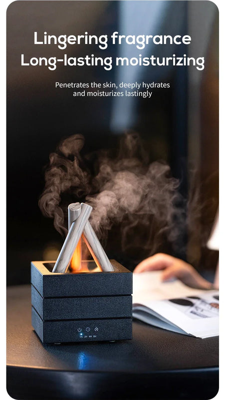 280ml Flame Aroma Diffuser USB Air Humidifier Colorful Atmosphere Light and Remote Control Bonfire Essential Oil Aroma Diffuser