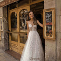 Lorencia Sexy Plunging V - Neck Lace Beach Wedding Dresses - View 2 | SAMAG