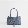 Vintage Rivet Large Capacity Commuter Tote Bag Underarm Shoulder Handbag Luxurious Studded Buckle Design Street Style Hobo Purse